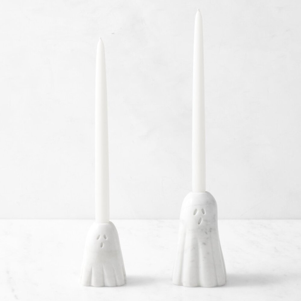 Williams Sonoma Be Home Figural Ghost Taper Holders Set of 2